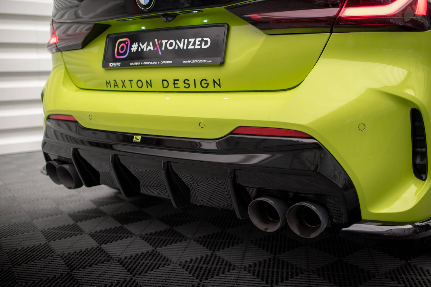 Maxton Diffusor Heck Ansatz V.3 für BMW 1er F40 M-Paket/ M135i (Doppelauspuffversion)