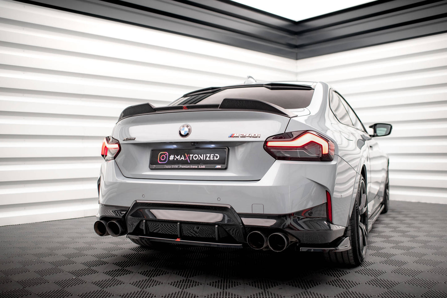 Maxton Spoiler CAP für 3D BMW 2 Coupe G42 / M2 G87 schwarz Hochglanz