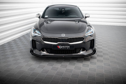Maxton Street Pro Front Ansatz für +Flaps für + Flaps Kia Stinger GT / GT-Line / Standard Mk1 schwarz Hochglanz
