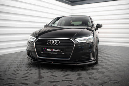 Maxton Front Ansatz V.2 für Audi A3 Sportback 8V Facelift schwarz Hochglanz