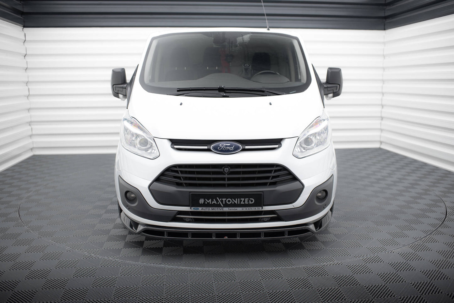 Maxton Front Ansatz für Ford Transit Custom Mk1 schwarz Hochglanz