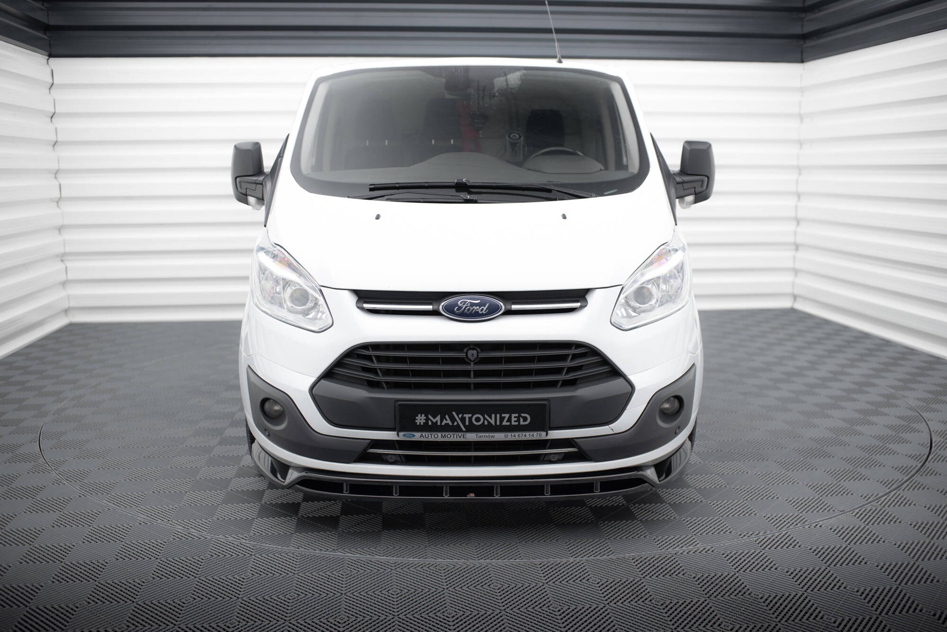 Maxton Front Ansatz für Ford Transit Custom Mk1 schwarz Hochglanz
