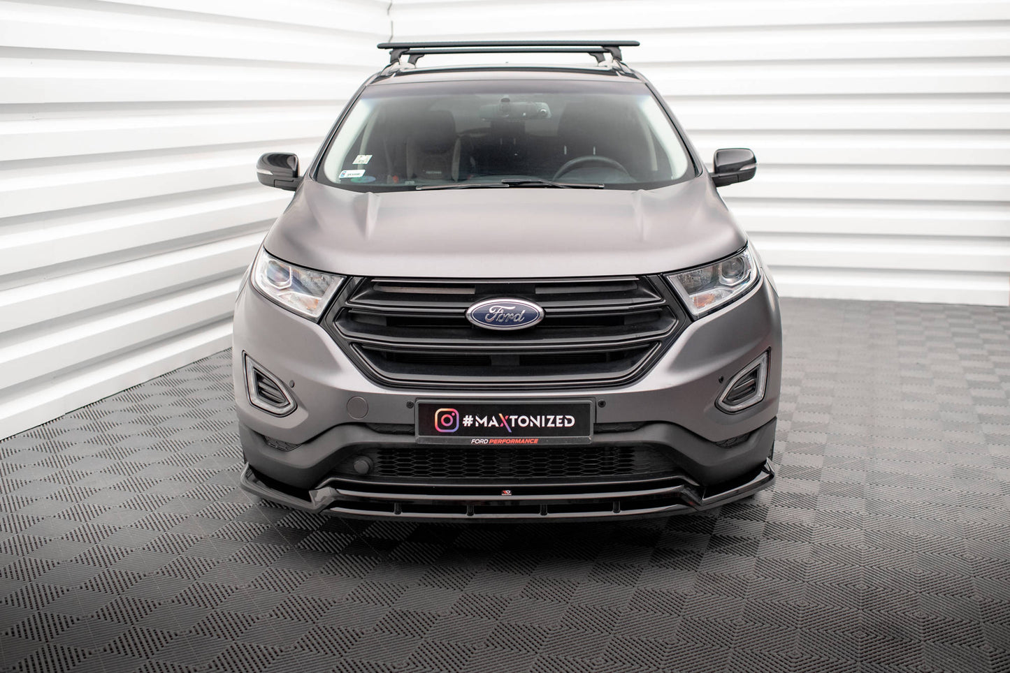 Maxton Front Ansatz für Ford Edge Mk2 schwarz Hochglanz