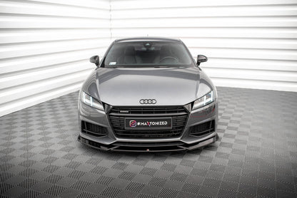 Maxton Front Ansatz V.1 für Audi TT S / S-Line 8S schwarz Hochglanz