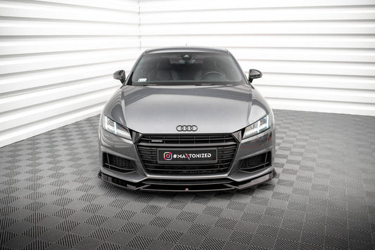 Maxton Front Ansatz V.1 für Audi TT S / S-Line 8S schwarz Hochglanz