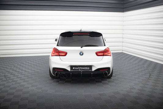 Maxton Diffusor Heck Ansatz für BMW 1er M-Paket F20 Facelift (Einseitige Doppelauspuffversion)