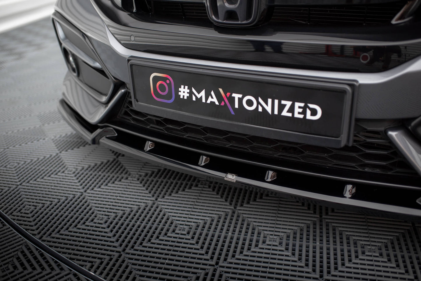 Maxton Front Ansatz für Honda Civic Sport Mk 10 schwarz Hochglanz