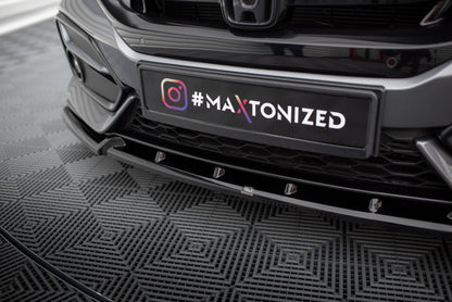 Maxton Front Ansatz für Honda Civic Sport Mk 10 schwarz Hochglanz