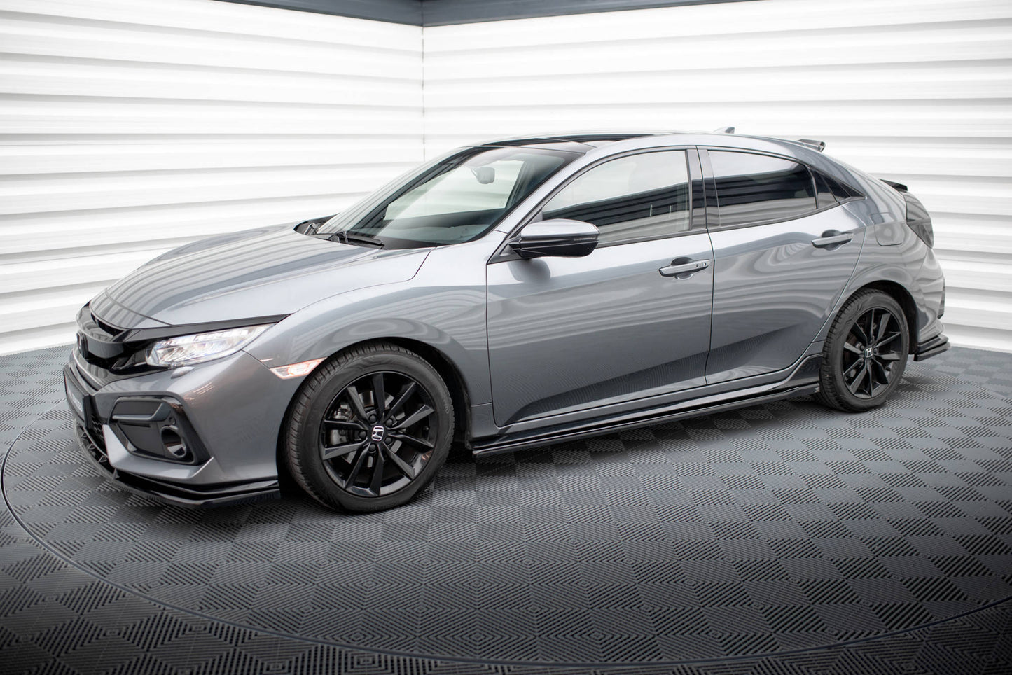 Maxton Seitenschweller Ansatz für Honda Civic Sport Mk 10 schwarz Hochglanz