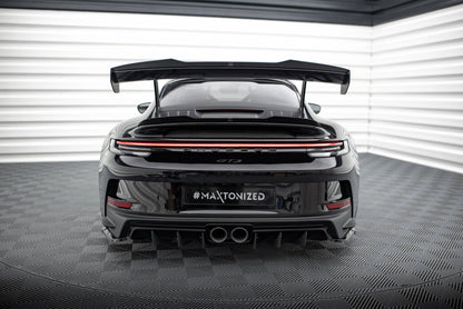 Maxton Niedriger Spoiler CAP für Porsche 911 992 GT3 schwarz Hochglanz