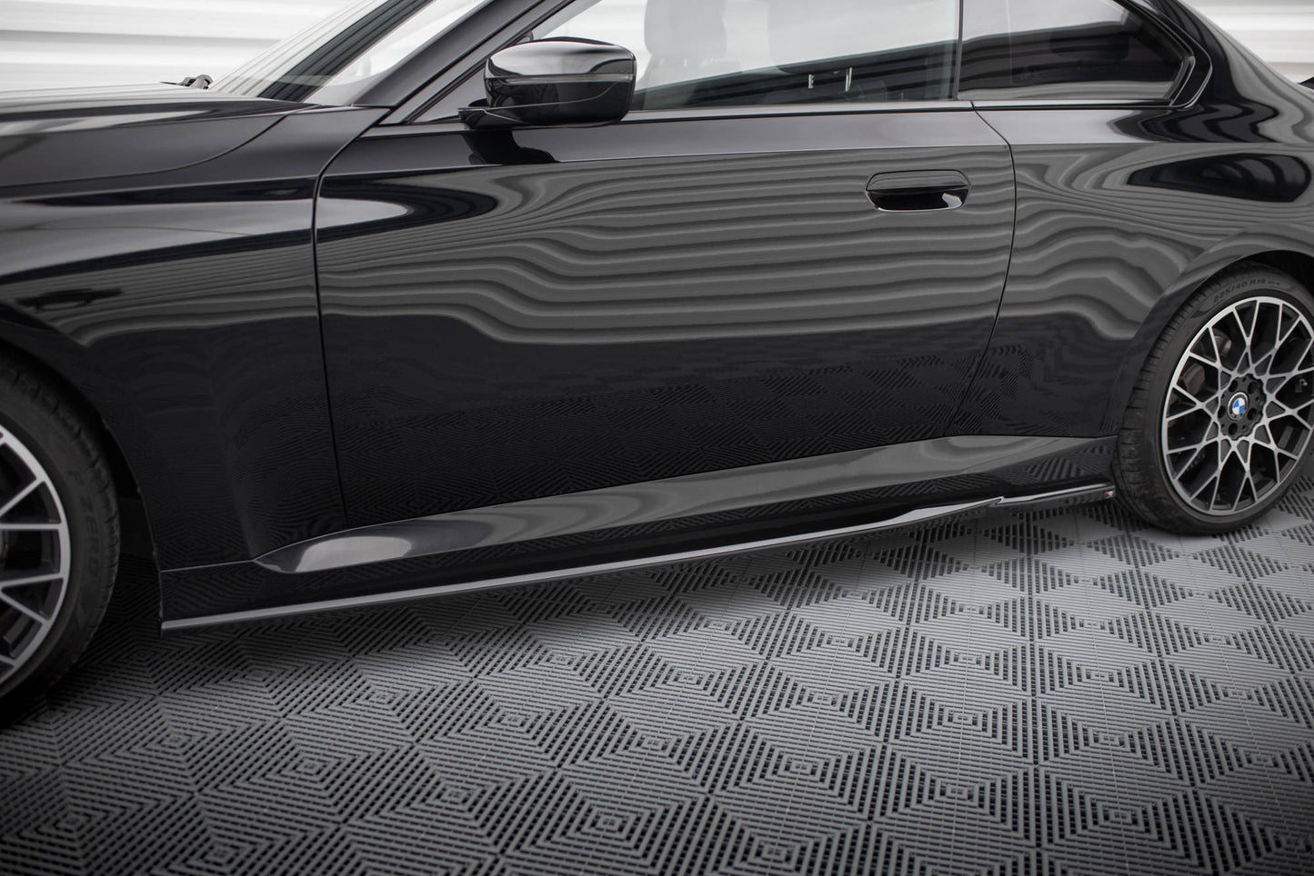 Maxton Seitenschweller Ansatz für V.1 für BMW 2 Coupe G42 schwarz Hochglanz