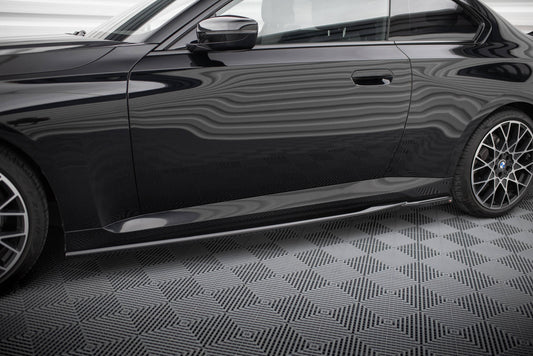 Maxton Seitenschweller Ansatz für V.1 für BMW 2 Coupe G42 schwarz Hochglanz