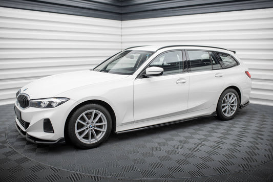 Maxton Seitenschweller Ansatz für BMW 3er Limousine / Touring G20 / G21 Facelift schwarz Hochglanz