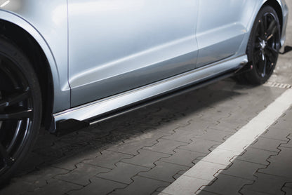 Maxton Street Pro Seitenschweller Ansatz für + Flaps Audi S3 / A3 S-Line Limousine 8V schwarz Hochglanz