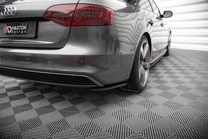 Maxton Heck Ansatz Flaps Diffusor V.2 für Audi A4 S-Line Avant B8 Facelift schwarz Hochglanz