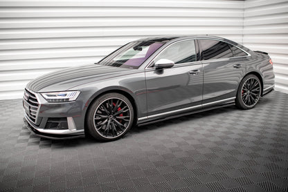Maxton Seitenschweller Ansatz für Audi S8 / A8 S-Line D5 schwarz Hochglanz