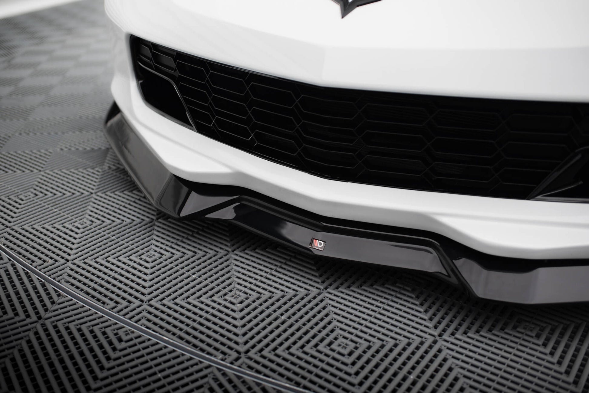 Maxton Front Ansatz V.2 für Chevrolet Corvette C7 schwarz Hochglanz