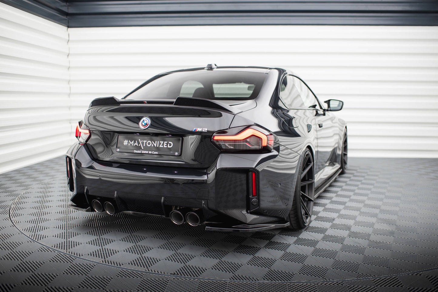 Maxton Heck Ansatz Flaps Diffusor V.1 für BMW M2 G87 schwarz Hochglanz