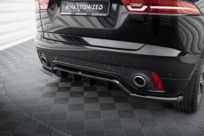 Maxton Mittlerer Diffusor Heck Ansatz DTM Look für Jaguar E-Pace R-Dynamic Mk1 schwarz Hochglanz