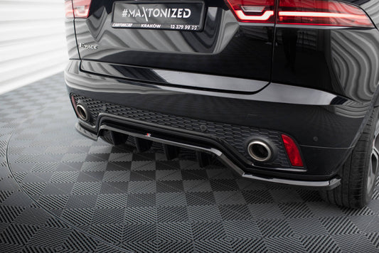 Maxton Mittlerer Diffusor Heck Ansatz DTM Look für Jaguar E-Pace R-Dynamic Mk1 schwarz Hochglanz