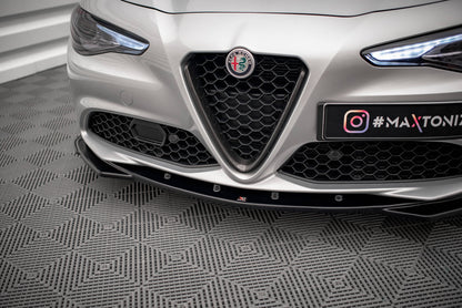 Maxton Front Ansatz V.2 für Alfa Romeo Giulia Sport schwarz Hochglanz
