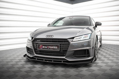 Maxton Street Pro Front Ansatz für +Flaps für + Flaps Audi TT S / S-Line 8S schwarz Hochglanz