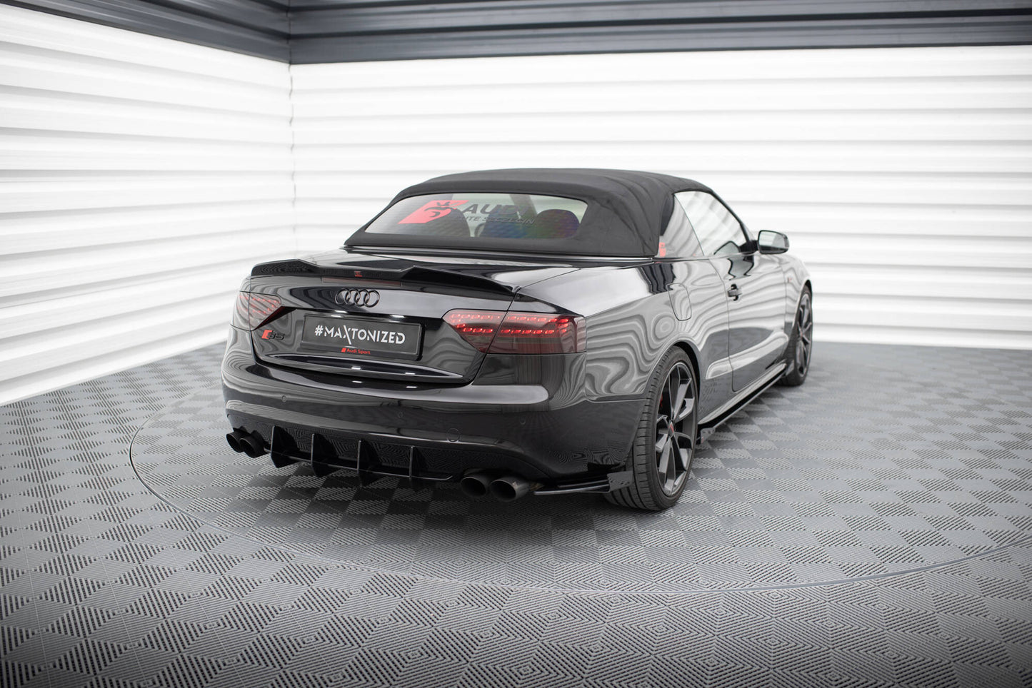 Maxton Street Pro Heck Ansatz Flaps Diffusor +Flaps für Audi S5 / A5 S-Line Coupe / Cabriolet 8T schwarz Hochglanz