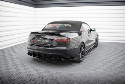 Maxton Street Pro Heck Ansatz Flaps Diffusor +Flaps für Audi S5 / A5 S-Line Coupe / Cabriolet 8T schwarz Hochglanz