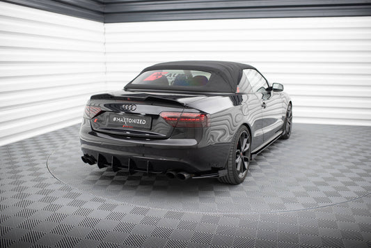 Maxton Street Pro Heck Ansatz Flaps Diffusor +Flaps für Audi S5 / A5 S-Line Coupe / Cabriolet 8T schwarz Hochglanz