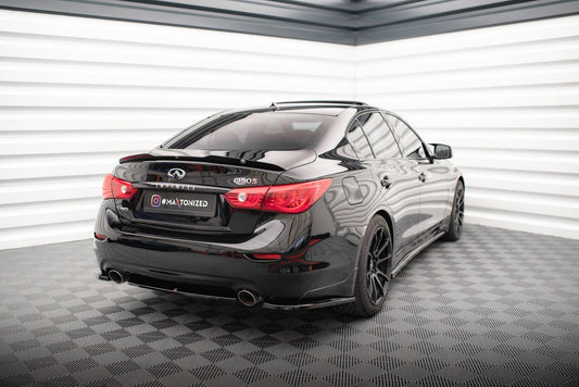 Maxton Mittlerer Diffusor Heck Ansatz für Infiniti Q50 S Mk1 schwarz Hochglanz