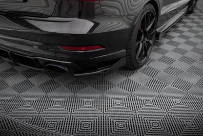 Maxton Hintere Seiten Flaps für Audi RS3 Limousine 8V Facelift schwarz Hochglanz