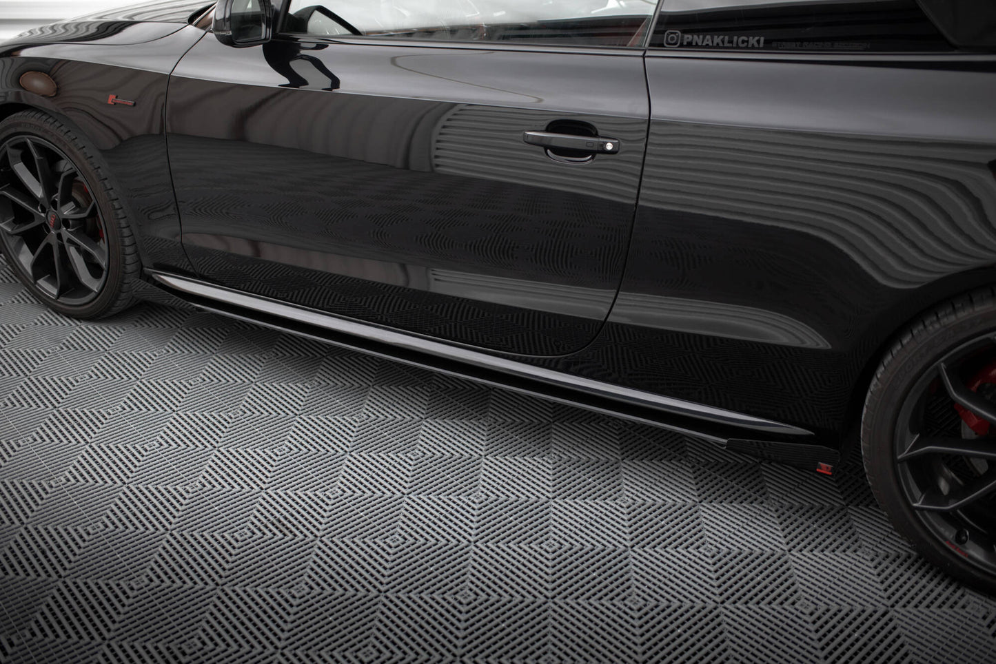 Maxton Street Pro Seitenschweller Ansatz für + Flaps Audi A5 / A5 S-Line / S5 Coupe / Cabrio 8T / 8T Facelift schwarz Hoch...