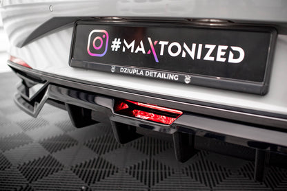 Maxton Mittlerer Diffusor Heck Ansatz DTM Look für Hyundai Elantra Mk7 schwarz Hochglanz