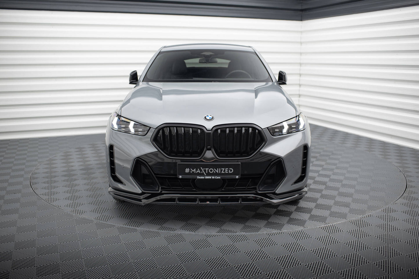 Maxton Front Ansatz V.1 für BMW X6 M-Paket G06 Facelift schwarz Hochglanz