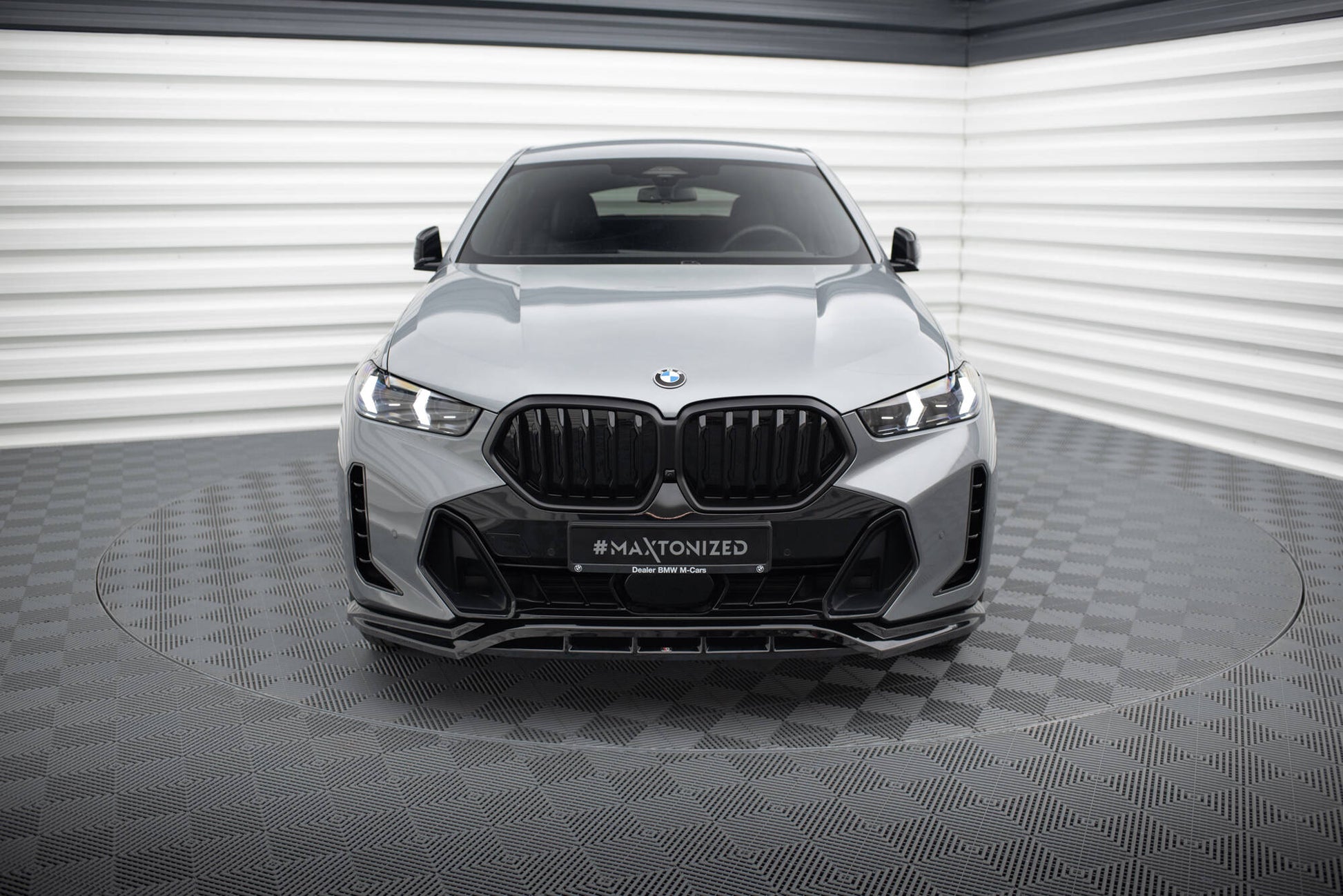 Maxton Front Ansatz V.1 für BMW X6 M-Paket G06 Facelift schwarz Hochglanz