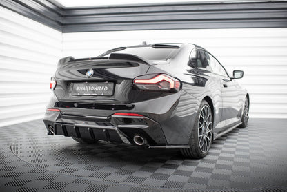 Maxton Heck Ansatz Flaps Diffusor V.3 für BMW 2 G42 schwarz Hochglanz