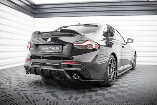 Maxton Heck Ansatz Flaps Diffusor V.3 für BMW 2 G42 schwarz Hochglanz