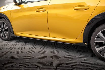 Maxton Street Pro Seitenschweller Ansatz für + Flaps Peugeot 208 GT Mk2 schwarz Hochglanz