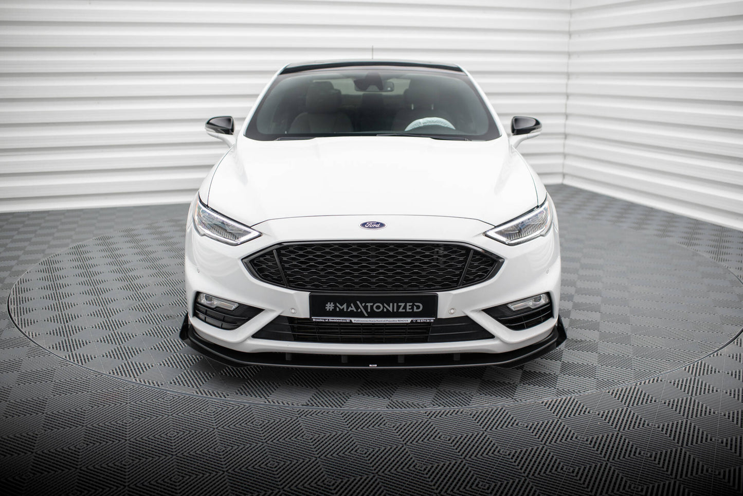 Maxton Street Pro Front Ansatz für +Flaps für + Flaps Ford Mondeo Sport Mk5 Facelift / Fusion Sport Mk2 Facelift schwarz H...