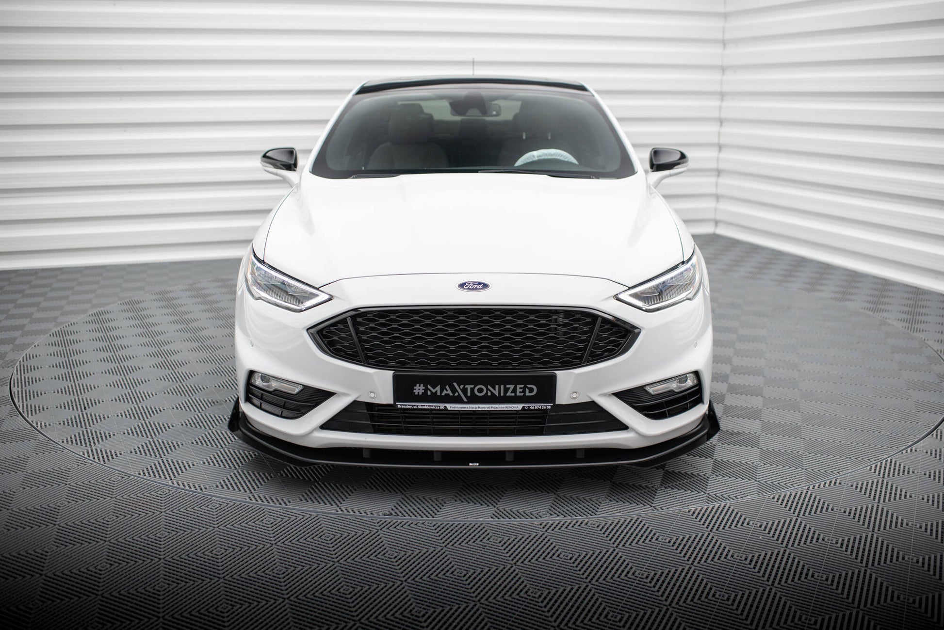 Maxton Street Pro Front Ansatz für +Flaps für + Flaps Ford Mondeo Sport Mk5 Facelift / Fusion Sport Mk2 Facelift schwarz H...