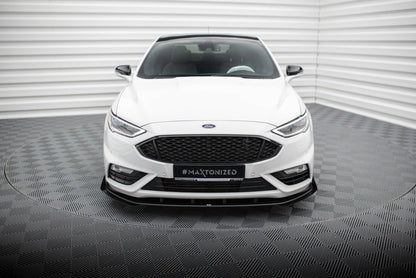 Maxton Street Pro Front Ansatz für +Flaps für + Flaps Ford Mondeo Sport Mk5 Facelift / Fusion Sport Mk2 Facelift schwarz H...