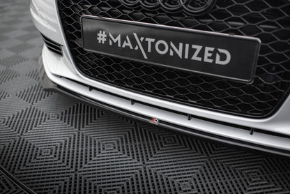 Maxton Front Ansatz V.2 für Audi A3 Limousine 8V schwarz Hochglanz