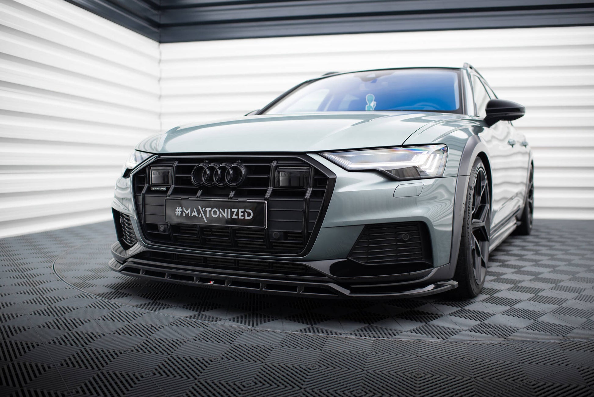 Maxton Front Ansatz für Audi A6 Allroad C8 schwarz Hochglanz