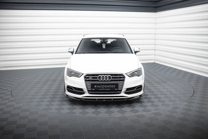 Maxton Front Ansatz V.2 für Audi S3 / A3 S-Line Sportback / Hatchback 8V schwarz Hochglanz