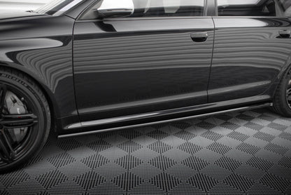 Maxton Seitenschweller Ansatz für V.2 für Audi RS6 Avant C6 schwarz Hochglanz