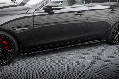 Maxton Seitenschweller Ansatz für Jaguar XE X760 Facelift schwarz Hochglanz