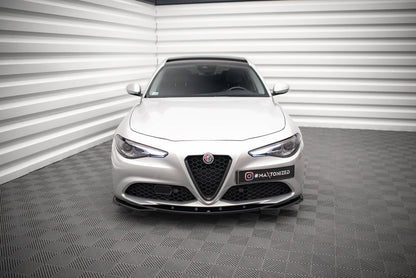 Maxton Front Ansatz V.2 für Alfa Romeo Giulia Sport schwarz Hochglanz