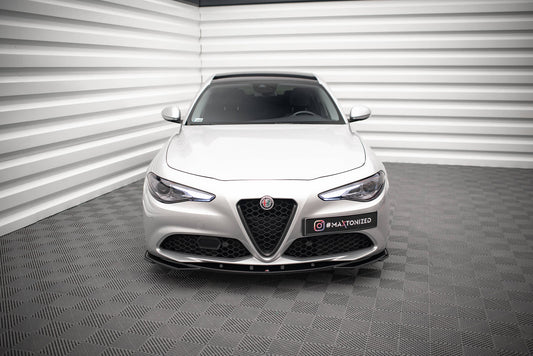 Maxton Front Ansatz V.2 für Alfa Romeo Giulia Sport schwarz Hochglanz