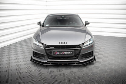 Maxton Street Pro Front Ansatz für +Flaps für + Flaps Audi TT S / S-Line 8S schwarz Hochglanz