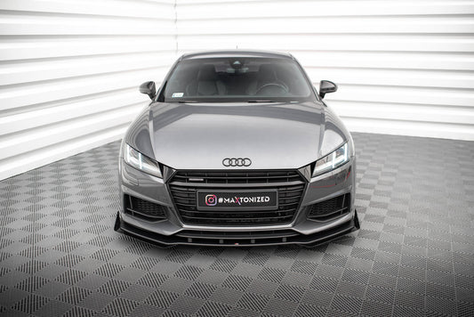 Maxton Street Pro Front Ansatz für +Flaps für + Flaps Audi TT S / S-Line 8S schwarz Hochglanz